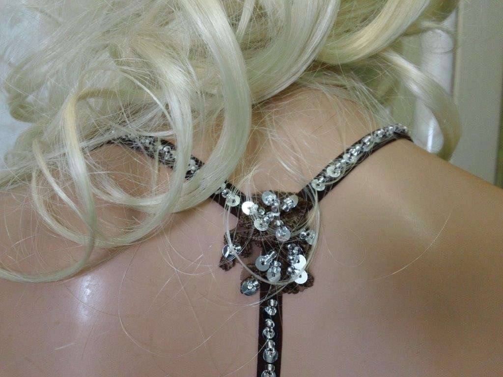 embellished brown wedding gown